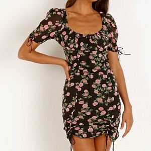 For Love & Lemons Biscotti Floral Fitted Dress